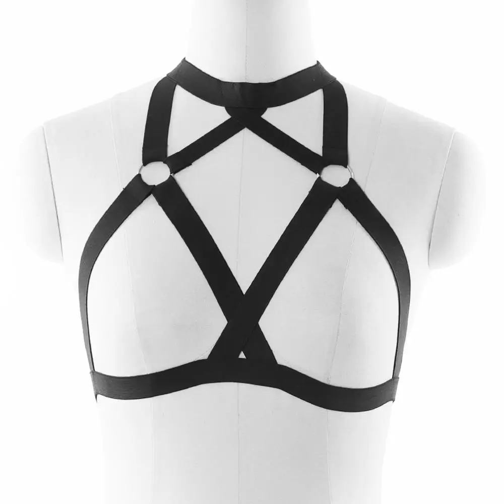 

Sexy Body Cage Harajuku Gothic Bondage Body Harness Belt Woman Edgy Punk Lingerie Pastel Goth Cage Bra