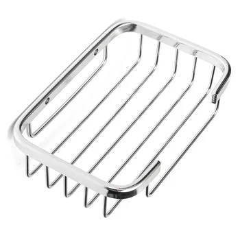 

Wall Mounted Bathroom Bath Shower Soap Stainless Steel Holder Dish Square Basket