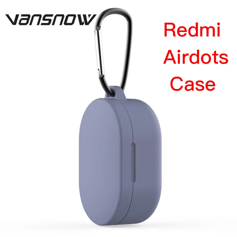 8 стилей для Redmi Airdots силиконовый защитный чехол беспроводной Bluetooth чехол для наушников с крючком для Redmi Airdots чехол - Цвет: Redmi airdots Blue