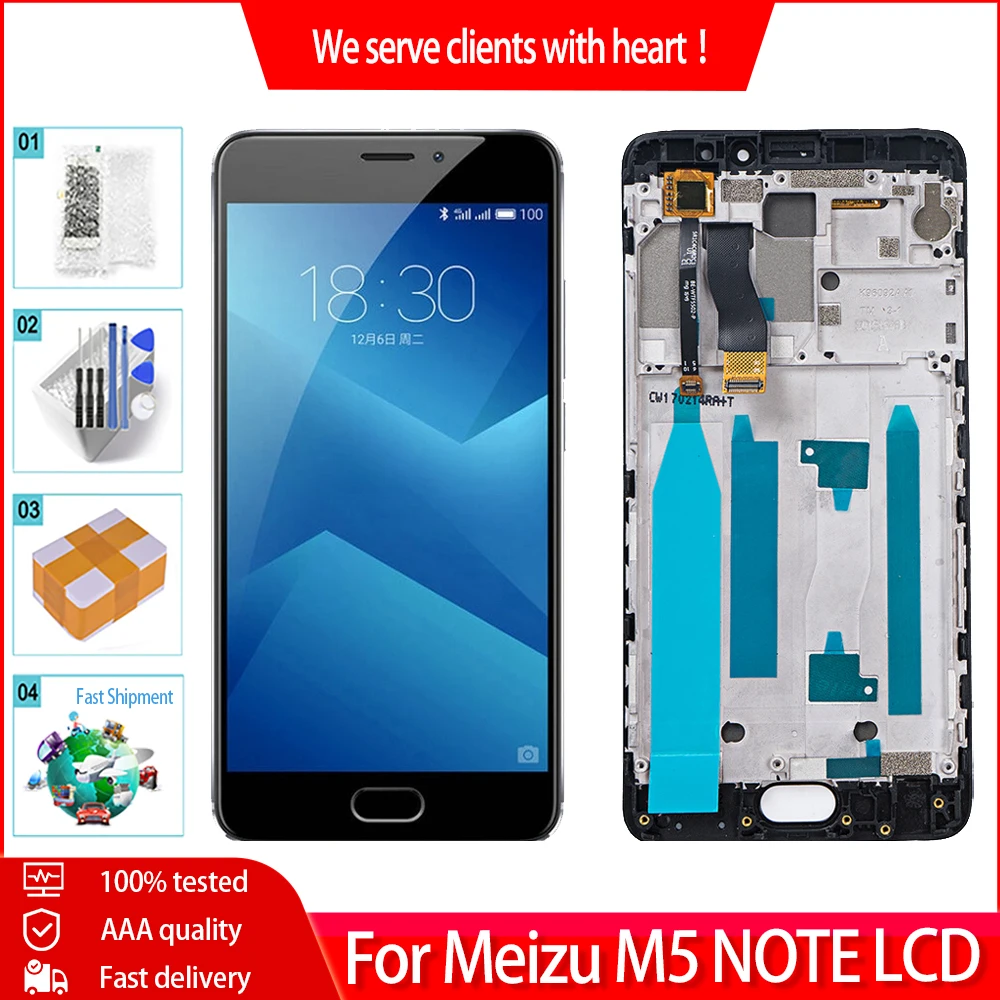 5.5&quot Original For Meizu M5 NOTE M621H M621M M621Q LCD Display Touch Screen With Frame Digitizer Panel Replacement Parts | Мобильные