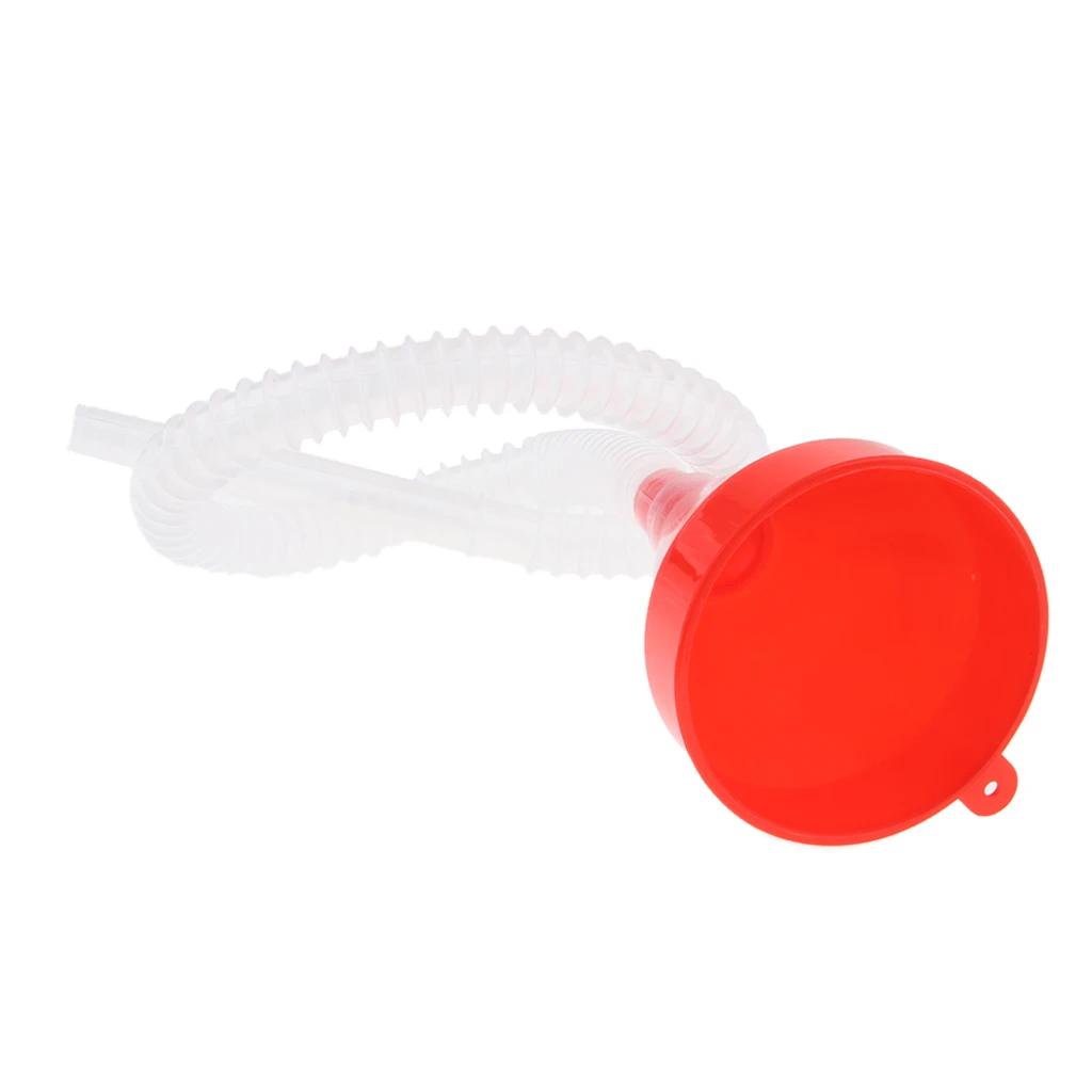 

Red Plastic Funnel with Soft Pipe for Motorcycle Car Vehicles Fuel Oil Petrol