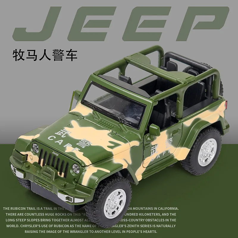 VB32336G no box 1:32 Высокая Имитация джип Вранглер полицейский автомобиль звук и светильник откатный сплав Выкл-модель дорожного транспортного средства для детей Подарки - Цвет: VB32336G no box