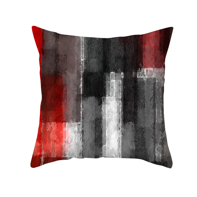 

Impressionism Throw Pillows Cover Grey Red Cushion Cover Abstract Home Decoration Home Couch Pillowcase No Pillow Inner Core