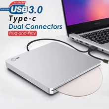 Gravador portátil externo do leitor de cd/dvd de usb 3.0/USB-C da movimentação de dvd para o computador portátil windows xp/7/8/10 para mac os