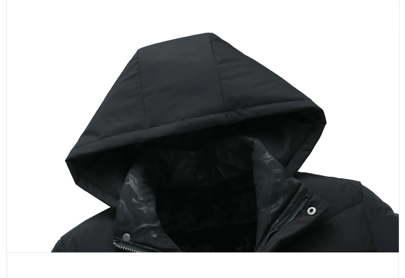HCXY Men's Winter Jackets middle-aged plus velvet padded cotton hooded casual warm Coat Man