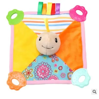 Hot Selling Cute Cartoon Animal Appeasing Towel with xiang qiu Sound Making Paper-Bite Infant Comforter Toys Supplies