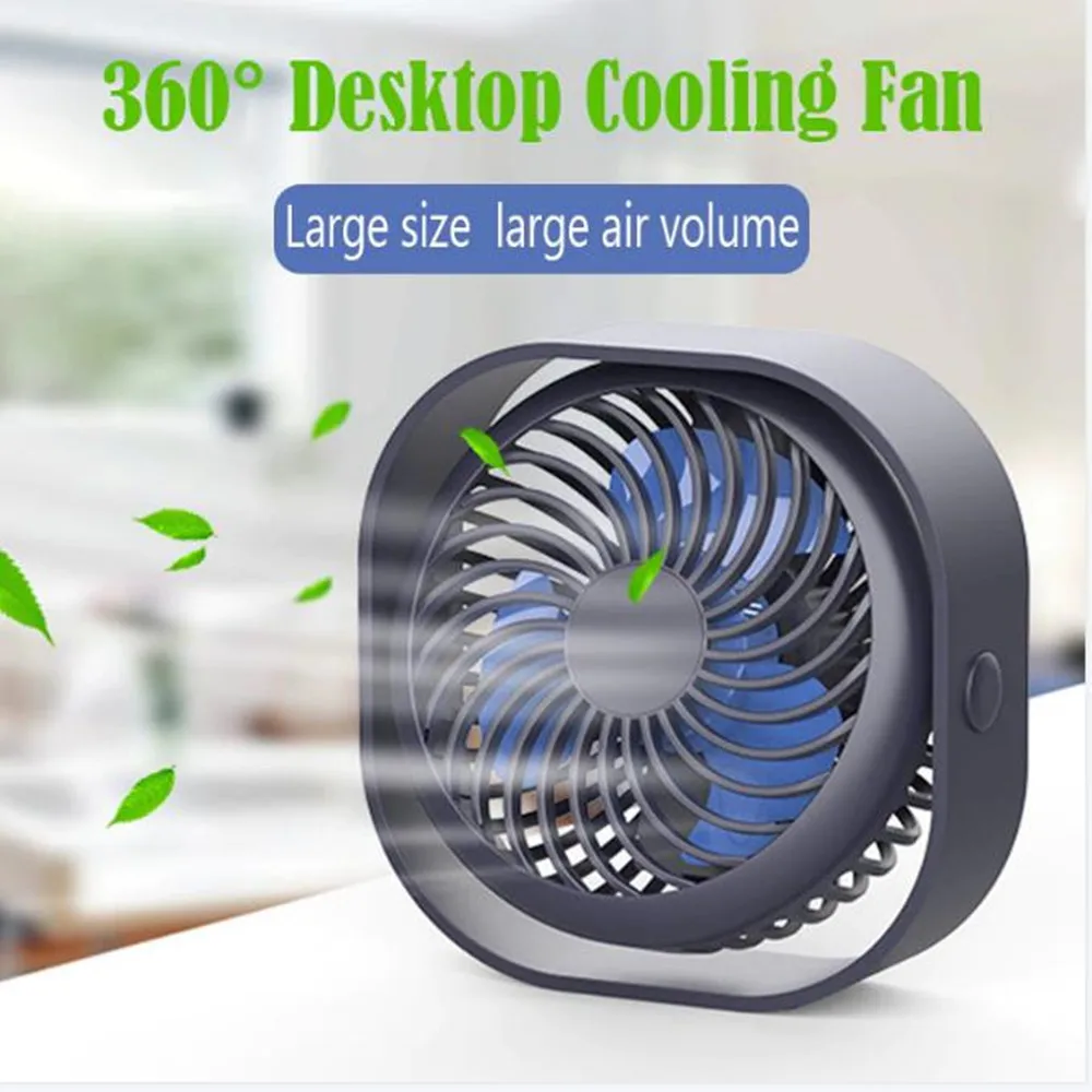 Mini USB Desktop Fan 3 Speed Personal Portable Cooling with 360 Rotation Adjustable Angle for Office Household Traveling_voghion.com