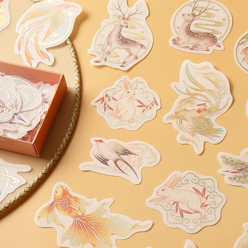 

40 PCS/Box Classical Chinese Style Stickers Scrapbooking Stationery Japanese Diary Stickers for Girl Escolar School Supplies