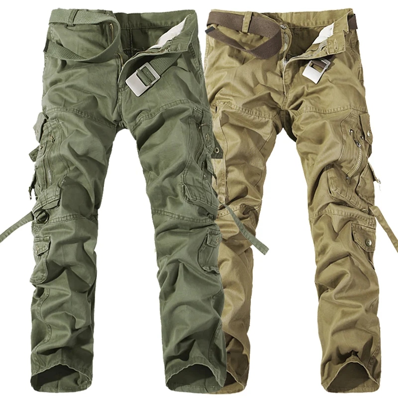 Cargo Pants Military Cargo Pants Men Casual Pants Men's Cargo Pants Casual Army Green Big Pockets Pant Military Overall Male Outdoors Long Trousers 28-42 Plus