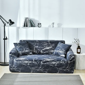 

Marble Pattern printed Stretch Sofa Slipcover Polyester Spandex Soft Couch Cover for 1/2/3/4 Seat Furniture Protector Cover