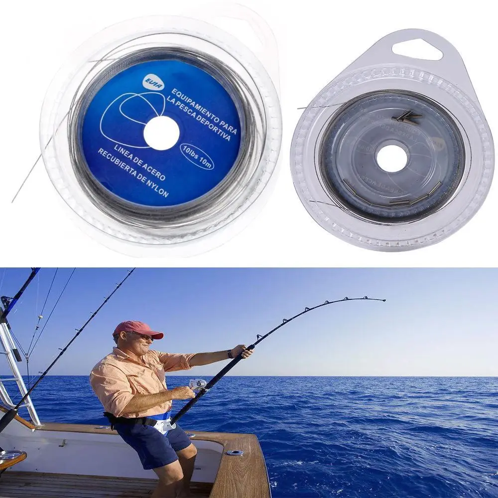 2 Rolls 10m 60LB Fishing Line Wire Leader Nylon Coated Stainless Steel Leader Wire Fishing Accessories Dropshipping