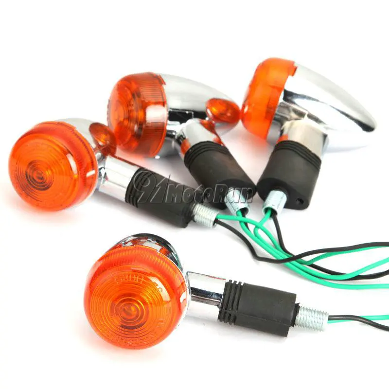 Chrome Bullet Motorcycle Turn Signal Light For Honda Shadow Spirit Aero Ace VT 700 750 1100 VTX 1300 1800 C GL 1500 |