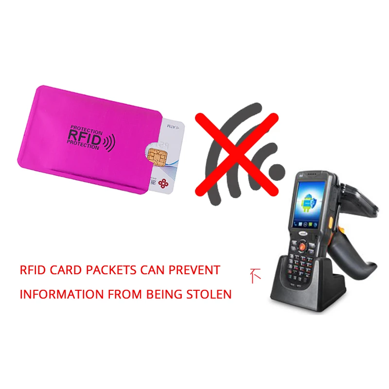5 флюоресцентных кошельков с функцией блокировки RFID|Держатели для карт и