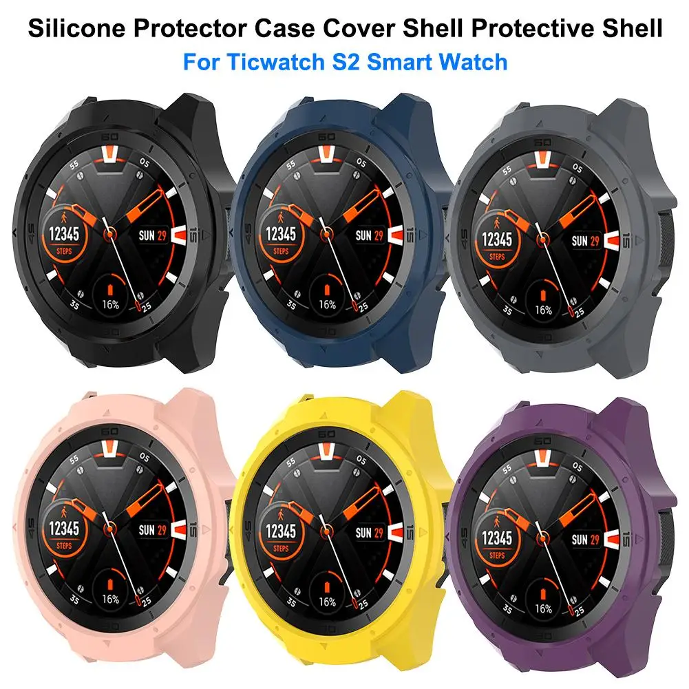 

Smart Watch Frame Protective Case For Ticwatch S2 Replacement Anti-scratch Silicone Smart Watch Cover Shell Accessories