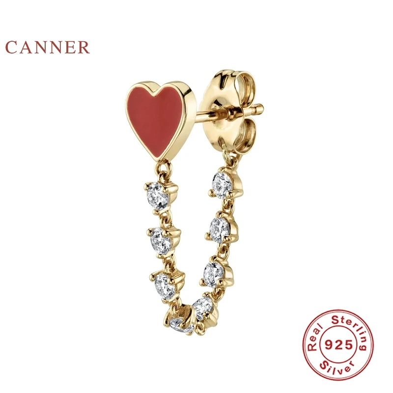 Женские серьги гвоздики с кристаллами CANNER из 100% стерлингового серебра 925 пробы