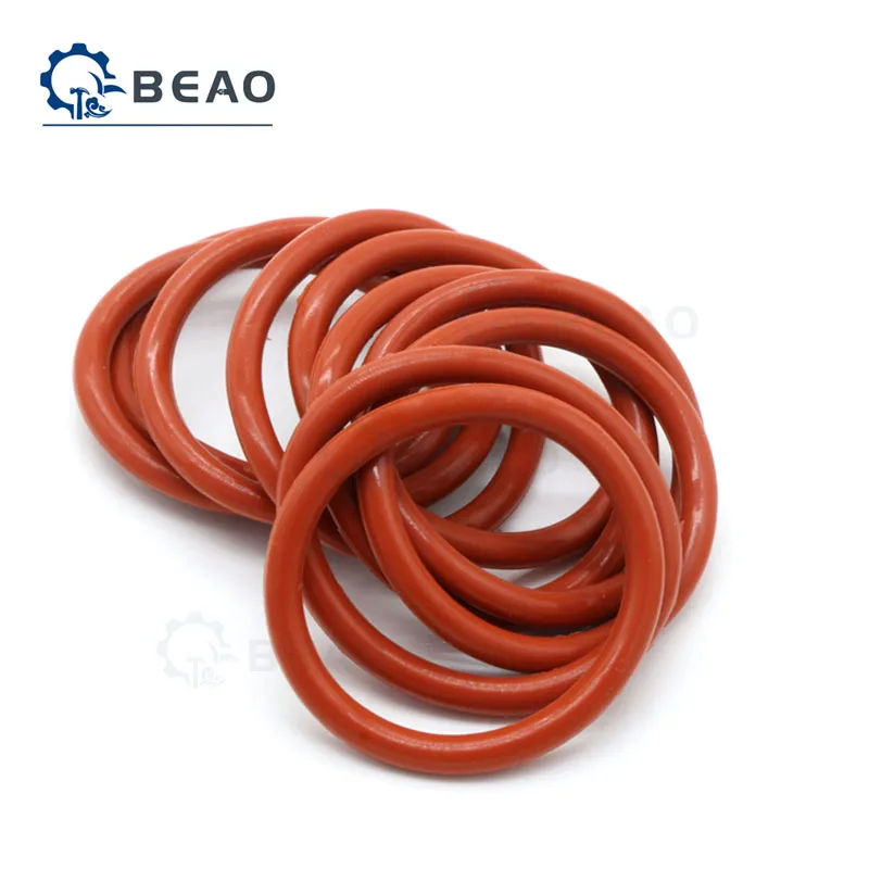 Red Waterproof High Temperature Resistant Wire Diameter 3mm Silicone O-ring 