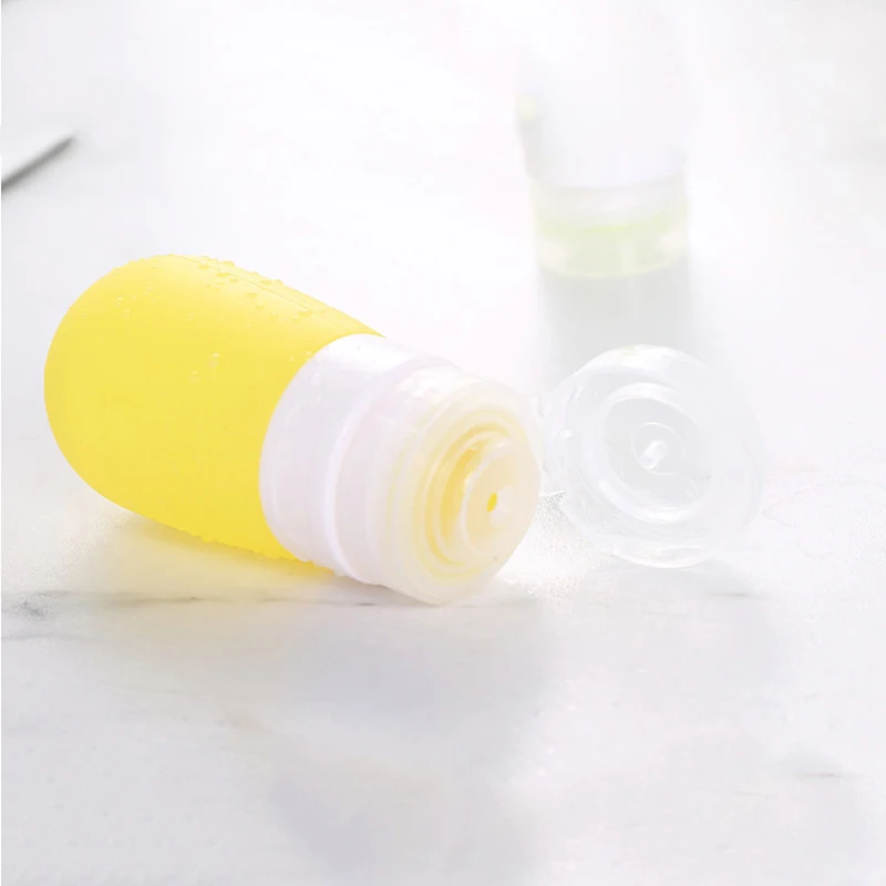 Портативный милый многоразовый дорожный силиконовый пустой флакон для ванной шампунь для геля и лосьона для душа суб-разливочная трубка сжимающий контейнер - Цвет: Цвет: желтый