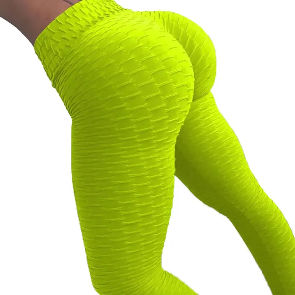 Fluorescent yellow Дышащие, впитывающие пот, спортивные штаны для йоги, тонкие, обтягивающие леггинсы, Женская Профессиональная мода, много цветов на выбор - Цвет: Fluorescent yellow