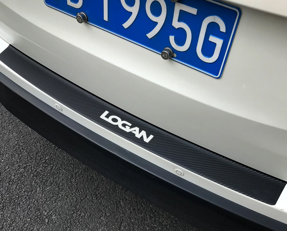 Car Trunk Guard Plate Rear Bumper Protect Sticker For Renault Dacia Logan Auto Carbon Fiber Protector Car Decoration Accessories (2)