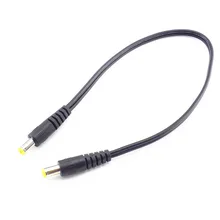 5 5 x 2 1mm DC male to male jack AV audio player Power Plug Male Adapter Connector Cable Extension power Supply Cords tanie tanio 22653 Black 5 5mm*2 1mm Plug DC 5 5mm*2 1mm male to 5 5mm*2 1mm male Cable DC male to male extension cable PVC + Metal 30cm
