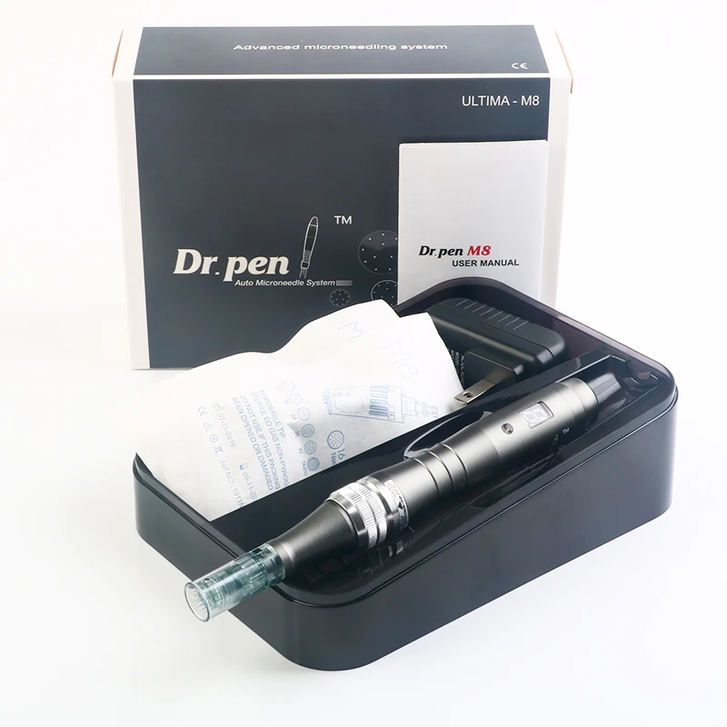 Новейший профессиональный перезаряжаемый Dr.Pen M8 с 6 цифровыми скоростными штыковыми игольными картриджами для микро-терапии