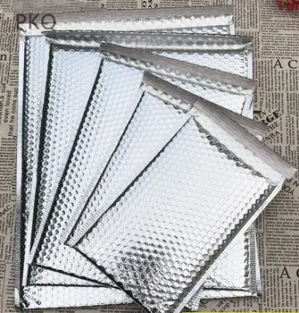 

20x28cm Silver Padded Shipping Bag Envelope Metallic Bubble Mailer Aluminum Foil Envelope Bag Packing Wrapping Envelopes 50pcs