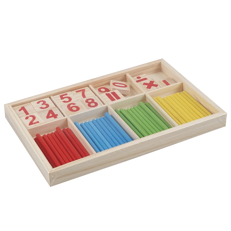 1 шт. деревянные для счета математические игры дети Дошкольное образование палочки для развития интеллекта и 1 шт. детские игрушки деревянные весы с 6 весами