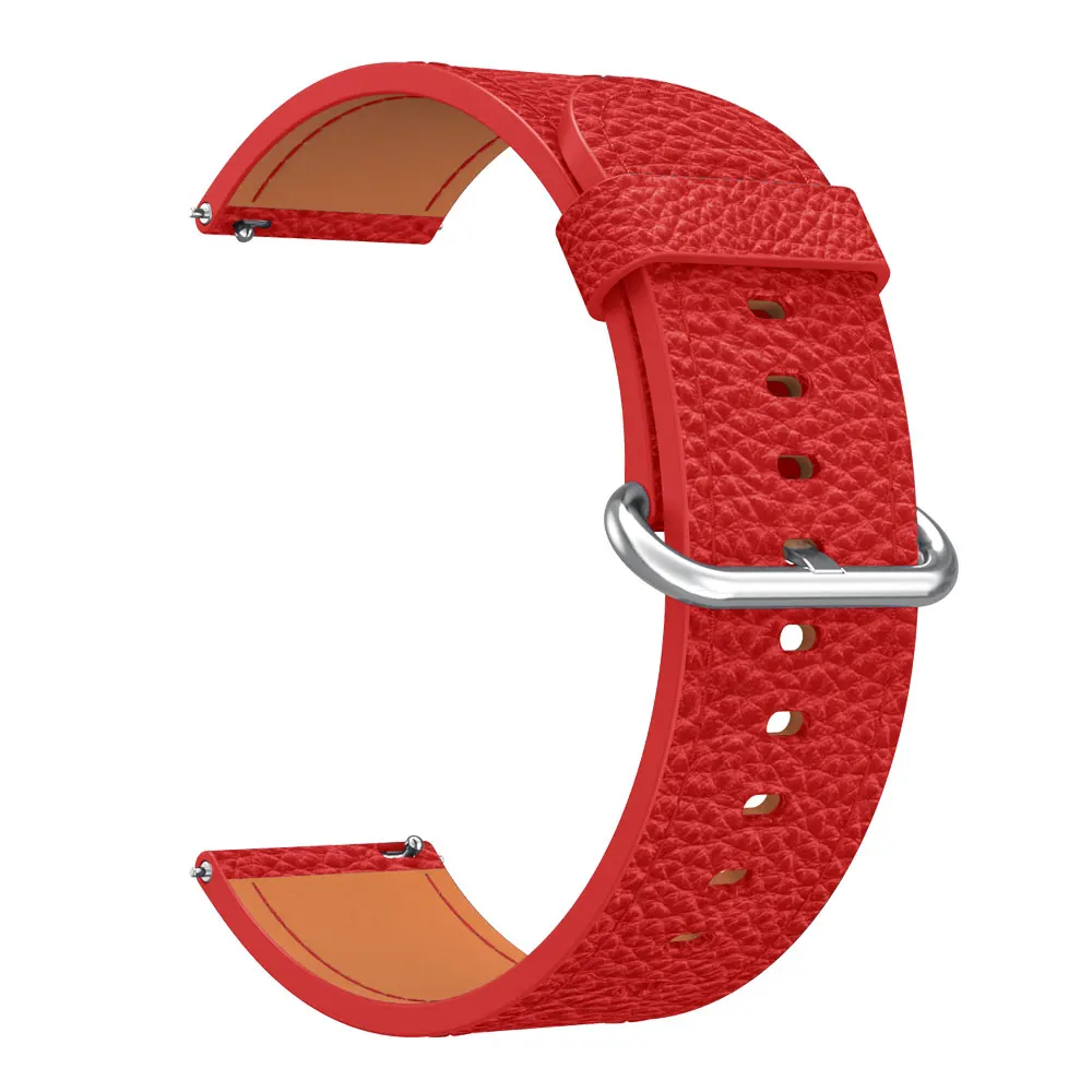 22 мм ремешок из натуральной мягкой кожи для часов samsung gear S3 для huawei watch GT 46 мм/Amazfit GTR 47 мм ремешки для браслетов - Цвет ремешка: Red