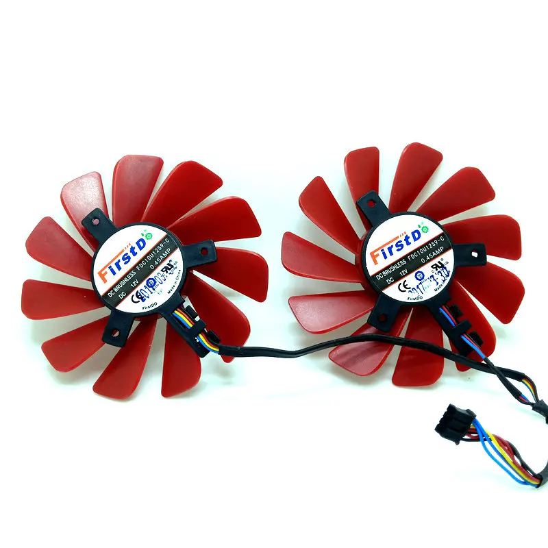 Вентилятор охлаждения графической карты для XFX RX 560D 470 570 FDC10U12S9-C DC12V 0.45A диаметр 85 мм шаг 39x39x39 мм