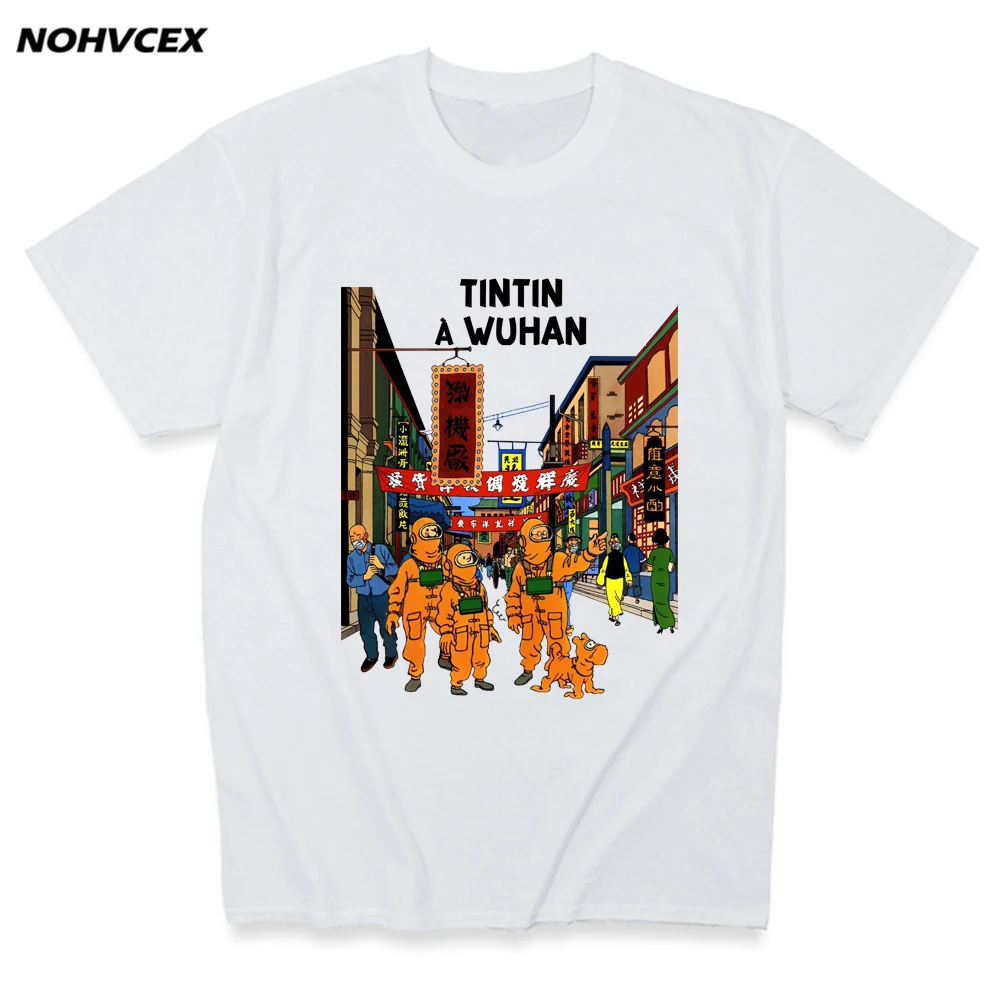 Mejor vendedor  Camisetas de animación clásicas Tintin Adventure, camisetas casuales personalizadas de manga corta, nuevas Eq1B1n5w