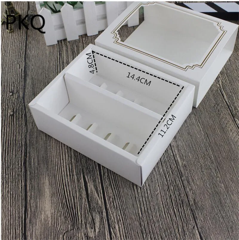 

15.5x12.5x5.2cm Hollow Design Dessert Macaron Packaging Box Favor Mooncake Paper Box Cookies Baking Food Package Candy Gift Box