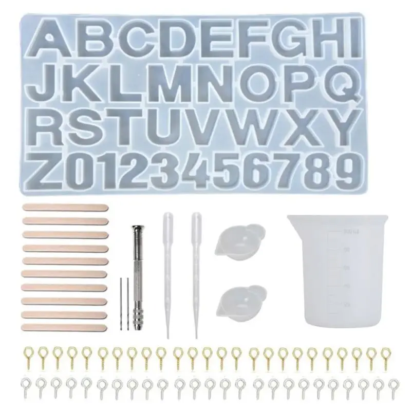 

Alphabet Resin Mold 26 Letters Pendant Casting Silicone Molds Crystal Epoxy Mould For DIY Crafts Jewelry Earring Necklace Making