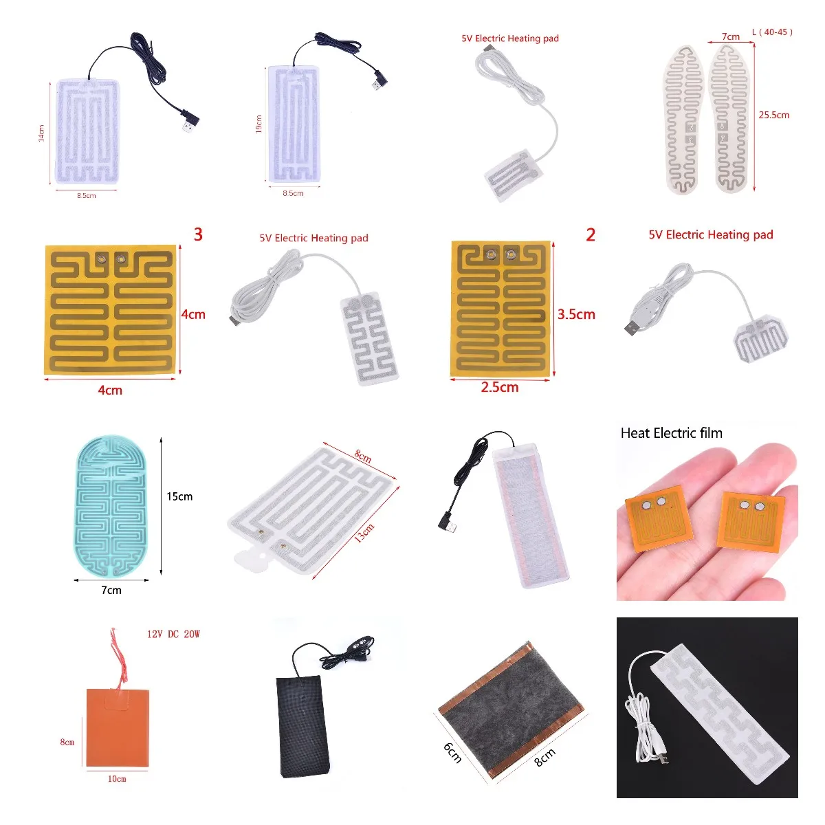 USB 5-12V Heating Heater Pad Massage For Warming Body Foot Winter Portable Warm Plate For Mouse Pad Shoes Golves Health Care