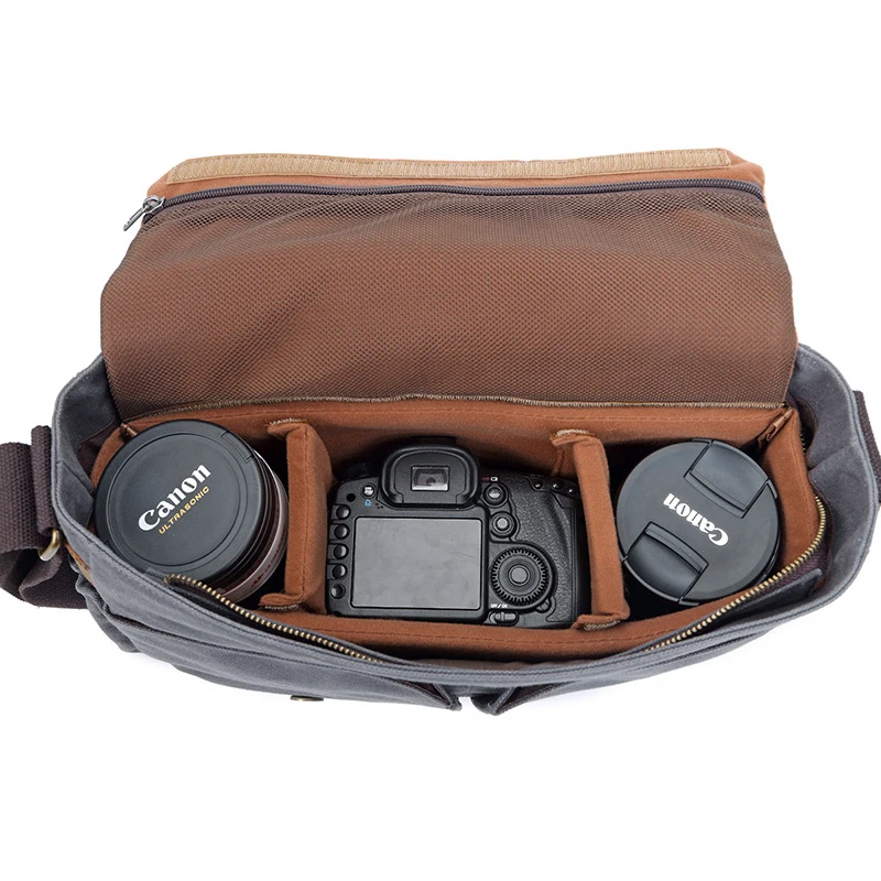 Сумка для камеры с отделением фотографий Холщовый DSLR ремень SLR повседневная