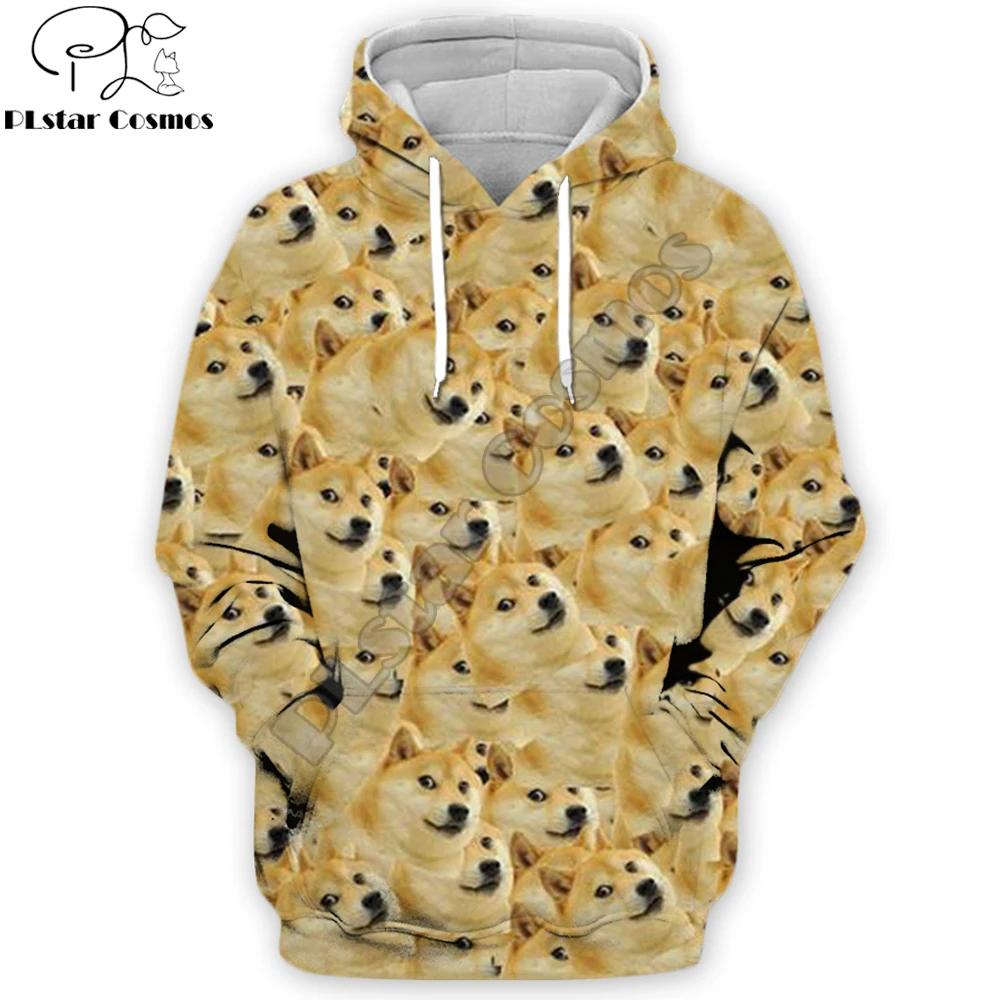 

PLstar Cosmos 2019 Fashion Men hoodies Head doge Sweatshirt Animal God dog/shiba inu Print 3d Unisex t-shirt/Hoodies/Zip jacket