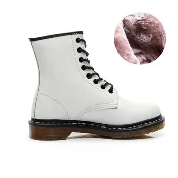 

2020 New Brand Leather Ankle Boots Autumn Winter Women Men's Boots White Motorcycle Boots Outdoor Working Snow Boots Men Shoes