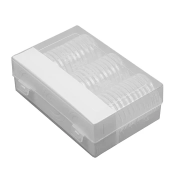 

30pcs 16~46mm Clear Round Plastic Coin Holder Capsule Container Storage Case Commemorative Box