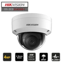Hikvision оригинальная купольная ИК фиксированная Сетевая безопасность ночная версия CCTV IP камера DS-2CD2143G0-I IP67 4MP CMOS со слотом для SD карты