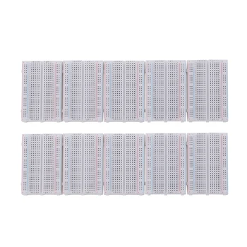 

10Pcs Breadboard 400 Points Solderless Proto Board 400 Comtacts white Protoboard