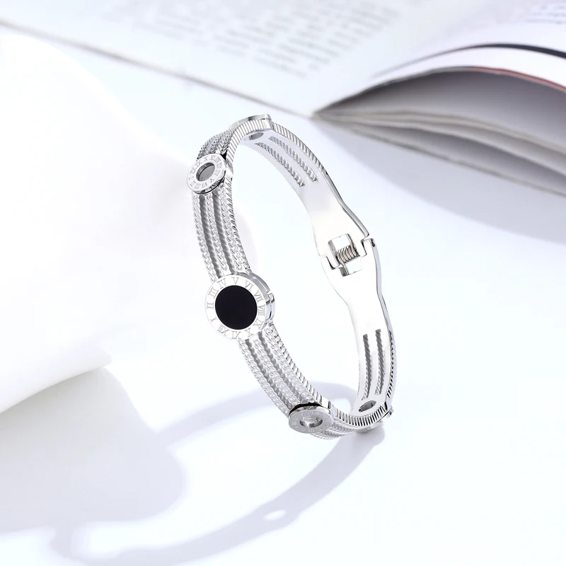 Small Gears 5 Roman Numeral Bracelets & Bangle For women stainless steel Fashion Brand Bangle Jewelry Friends Gift bangle bracelet stainless steel bracelet