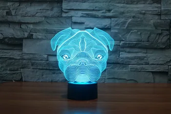 

Colorful touch LED visual lights 7 Color illusion 3D LED Night Light The new Shapi dog 3D lights gifts atmosphere lamp