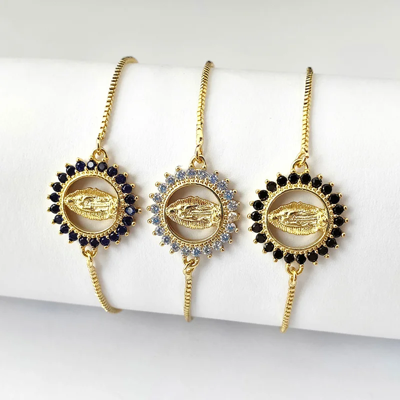 10 шт. Высокое качество микро проложить Блестящий кубический циркон коннектор CZ браслет для женщин Девушка Девы Мэри Шарм ювелирные изделия подарок BG310