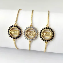 10 шт. Высокое качество микро проложить Блестящий кубический циркон коннектор CZ браслет для женщин Девушка Девы Мэри Шарм ювелирные изделия подарок BG310