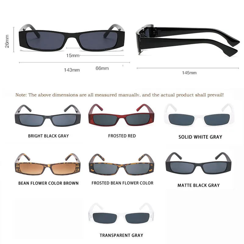 Small Rectangle Sunglasses Women Men Retro Narrow Frame Leopard Vintage Square Sun Glasses Female Punk Cat Eye Eyewear Oculos