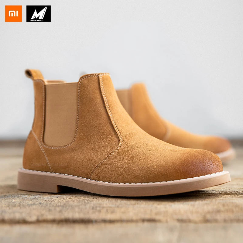 Xiaomi Mijia Maishi кожаные ботинки челси модная удобная мужская обувь ...