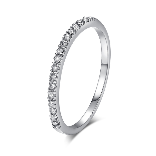 Wedding Engagement Rings For Women Crystal Micro Pave Cubic Zirconia Slim Thin Dainty Ring Jewelry For Girls R133