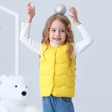 [] Стильный хлопковый жилет в Корейском стиле для мальчиков и девочек на осень и зиму, толстый теплый детский жилет ярких цветов