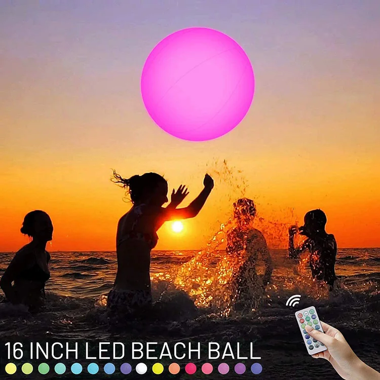Party Decorations Swimming Pool Toys Glowing Ball Inflatable LED Glowing Beach Ball Water Play Equipment Entertainment