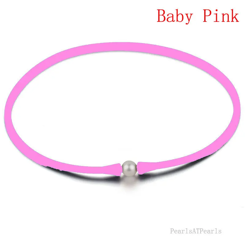 Wholesale 16 inches Baby Pink Rubber Silicone Natural 10-11mm Handmade Pearl Necklace | Украшения и аксессуары