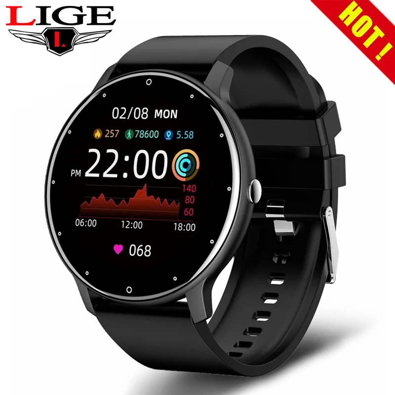 LIGE 2021 Fashion Smart Watch Ladies Heart Rate Blood Pressure Multifunctional Sport Watch Men Woman Waterproof Smartwatch Women